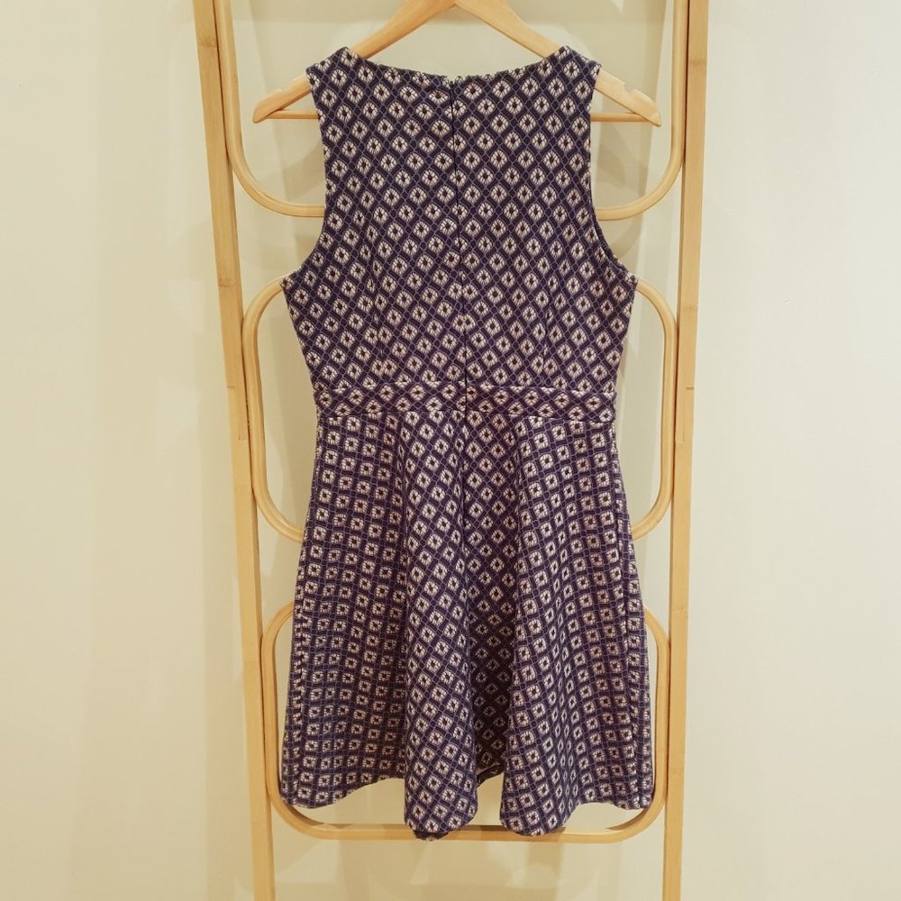 TOKITO Blue Pink Bonded Lace Sleeveless Fit & Flare Dress - Picture 5 of 5